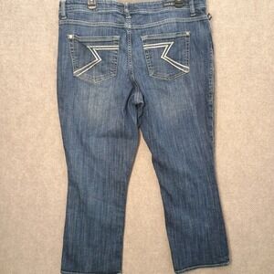 Rock & Republic Womens 16  37x25.5 Kendall Jeans Blue Denim Pants Capri Straight